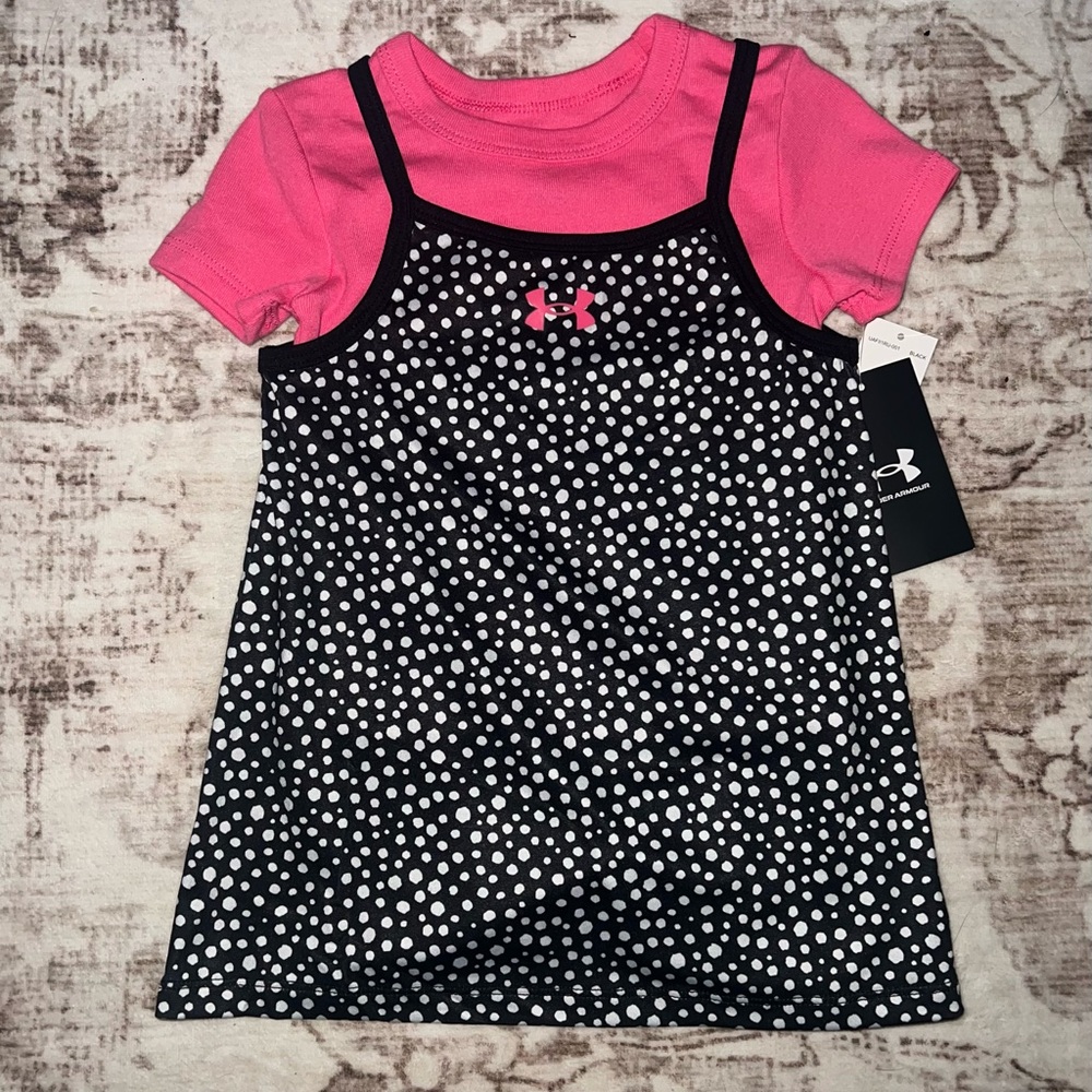 Under Armour Pink and Black Dot Dress